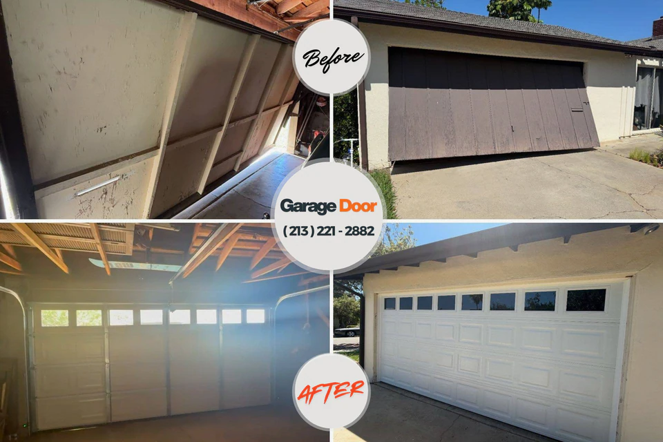 Before and after: garage door repair Portageville, MO